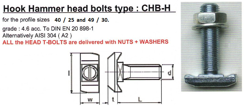 Boulons en T - CHB - H40/H49