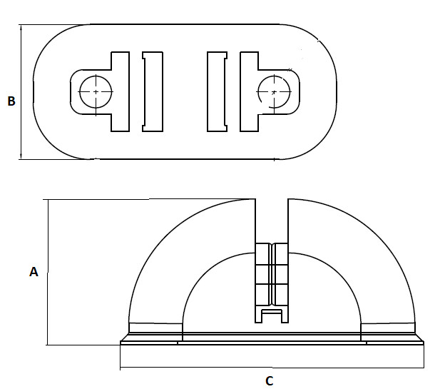 Magnetic rubber recess former for two hole anchor - HARM